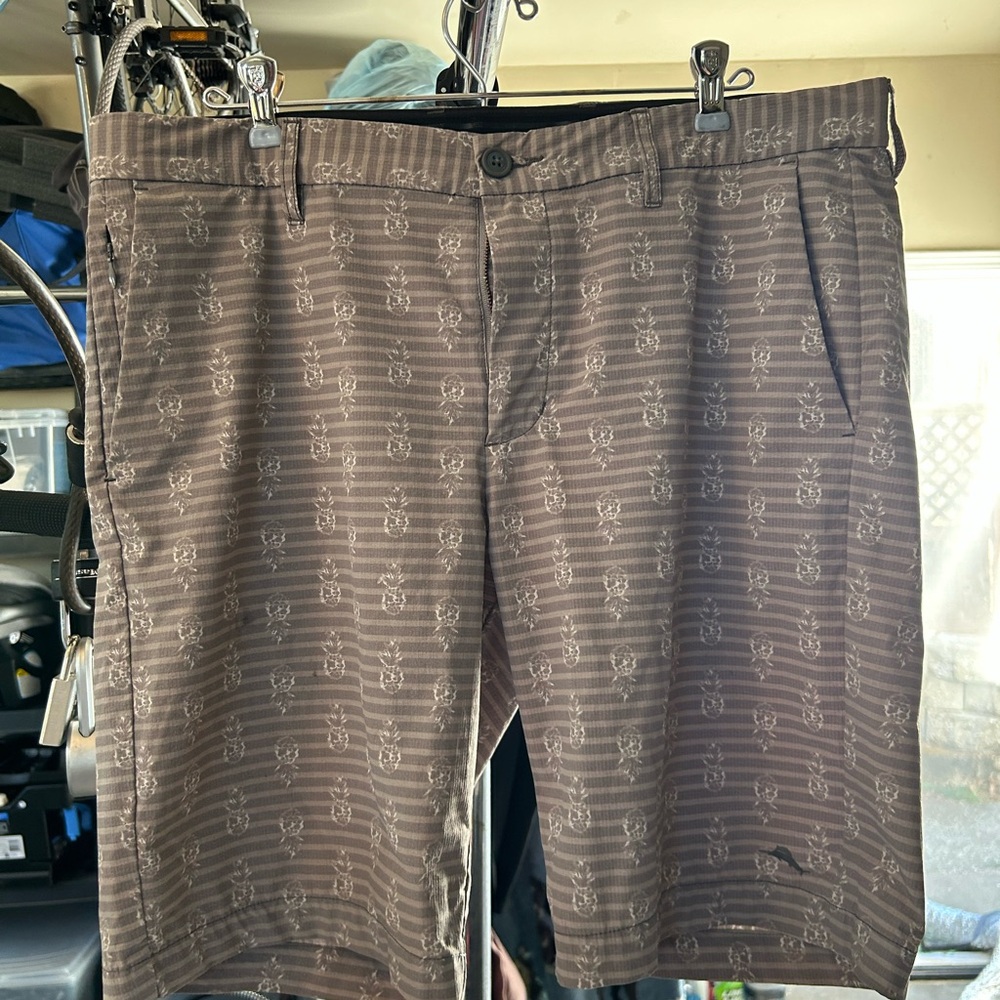 Tommy Bahama Tan Striped Athletic Shorts